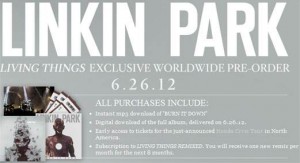 Предварительный заказ альбома "Living Things" на сайте Linkin Park